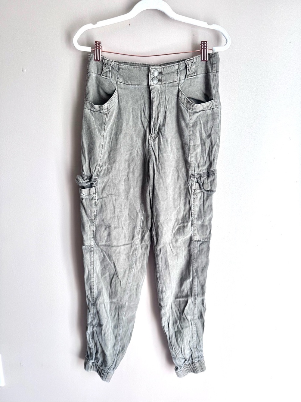 American Eagle Green Cargo Jogger Pants High Rise Size 4 L